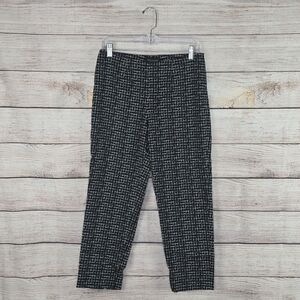Piazza Sempione Audrey Cropped Trouser Pants Black White Size 42 Office Italy